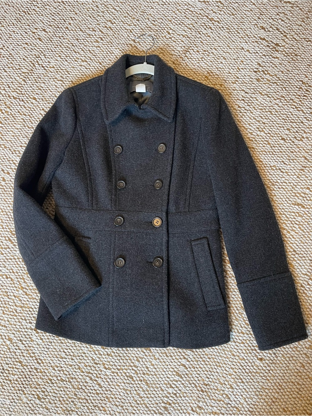 J. Crew Women's Double-Breasted Pea Coat - Charcoal Gray